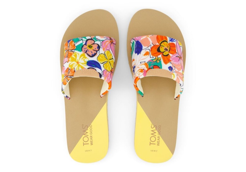 Toms Carly Painted Floral Jersey Badesandaler Sandaler Blomster | 6380VKRMN