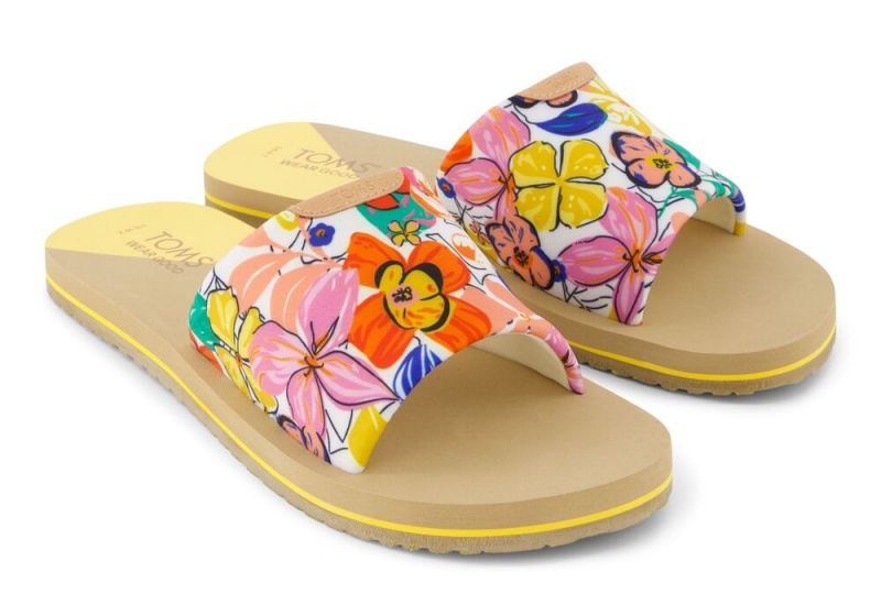 Toms Carly Painted Floral Jersey Badesandaler Sandaler Blomster | 6380VKRMN