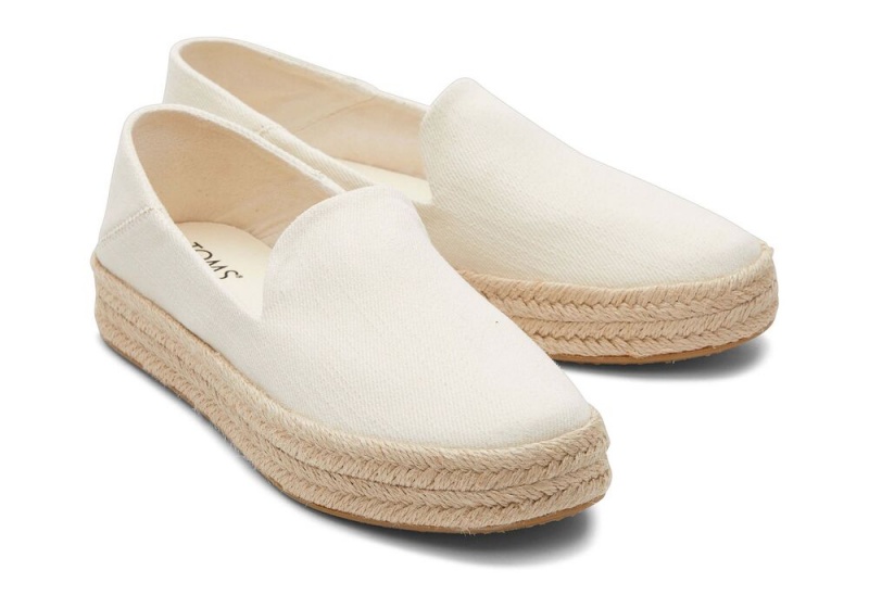 Toms Carolina Twill Espadrille Beige | 2147ZGLQH