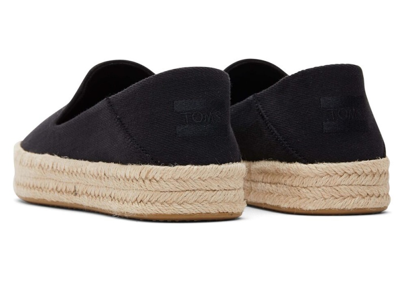 Toms Carolina Twill Espadrille Svarte | 5907HFQSK