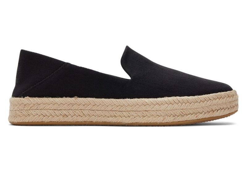 Toms Carolina Twill Espadrille Svarte | 5907HFQSK