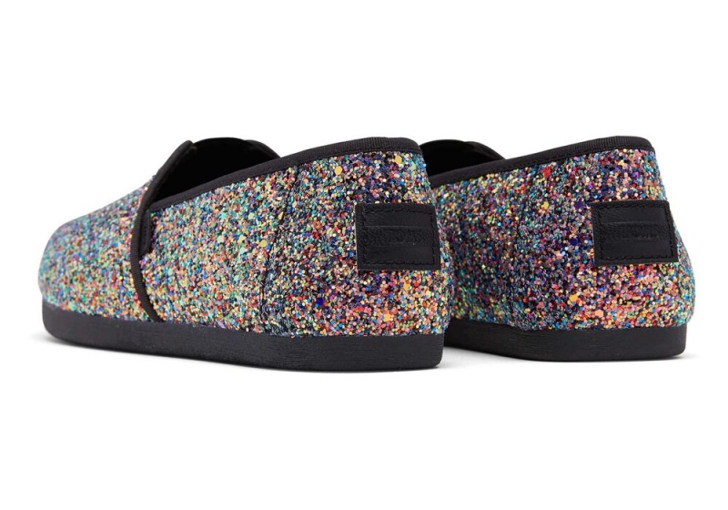 Toms Chunky Glitter Espadrille Svarte | 9783WCJIU