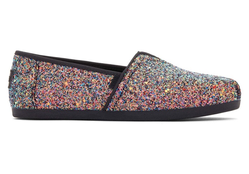 Toms Chunky Glitter Espadrille Svarte | 9783WCJIU