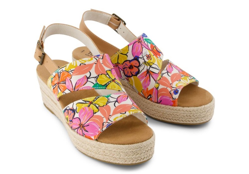 Toms Claudine Painted Floral Kile Sandaler Blomster | 4907TUGQS