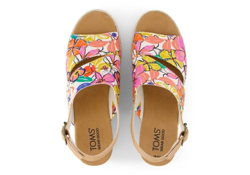 Toms Claudine Painted Floral Kile Sandaler Blomster | 4907TUGQS