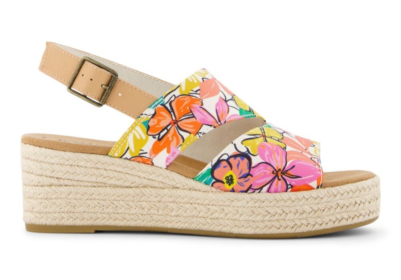 Toms Claudine Painted Floral Kile Sandaler Blomster | 4907TUGQS