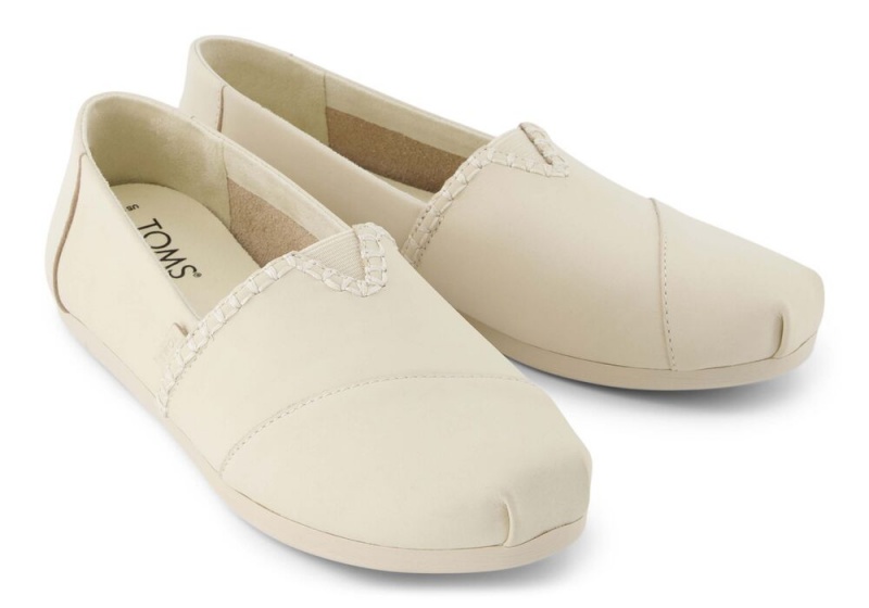 Toms Cream Lær Espadrille Hvite Rosa | 8452EKIVB