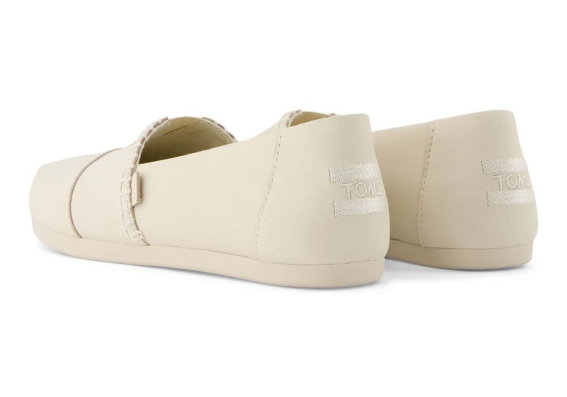 Toms Cream Lær Espadrille Hvite Rosa | 8452EKIVB