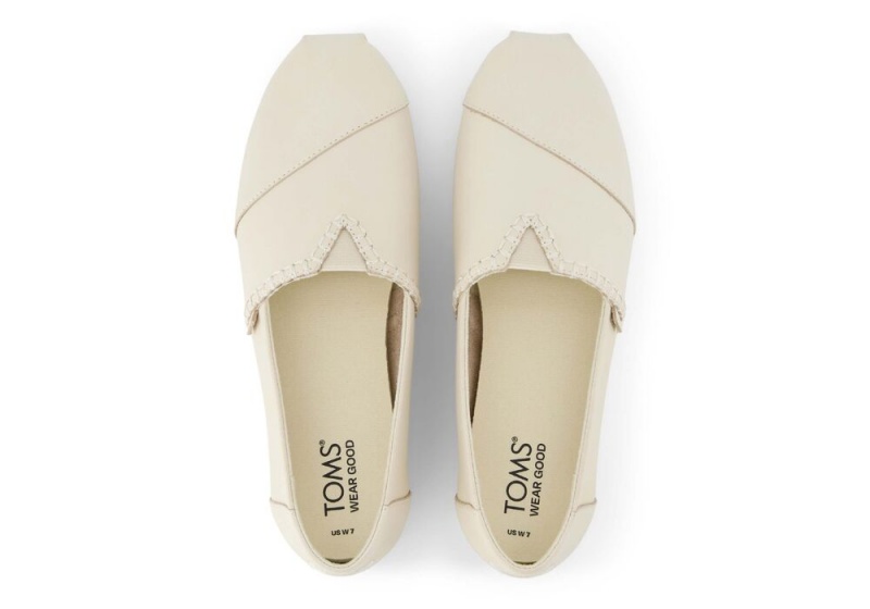 Toms Cream Lær Espadrille Hvite Rosa | 8452EKIVB