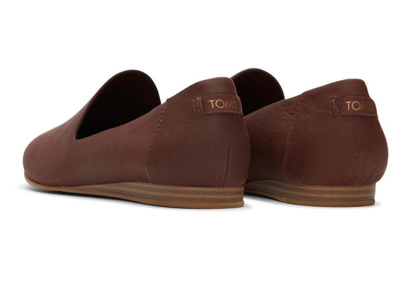 Toms Darcy Chestnut Lær Flate Sko Brune | 0942LTYUG