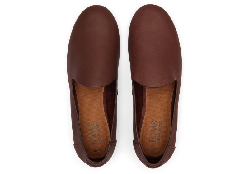 Toms Darcy Chestnut Lær Flate Sko Brune | 0942LTYUG