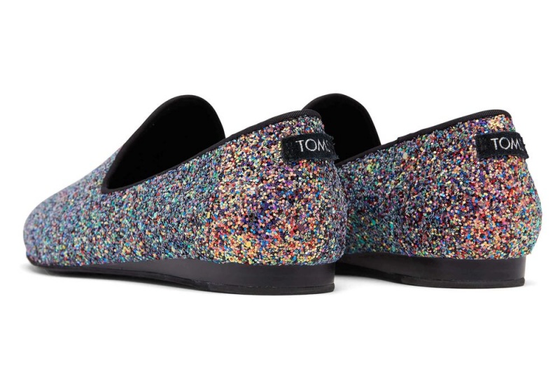 Toms Darcy Chunky Glitter Flate Sko Svarte | 4297VXYUK