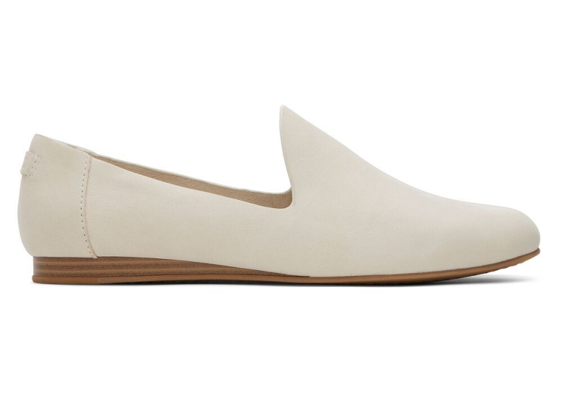 Toms Darcy Lær Flate Sko Beige | 9402FRYWQ