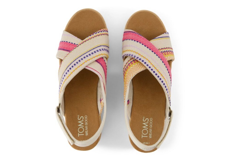 Toms Diana Crossover Fuchsia Stripes Kile Sandaler Fuchsia | 2840CFNKD