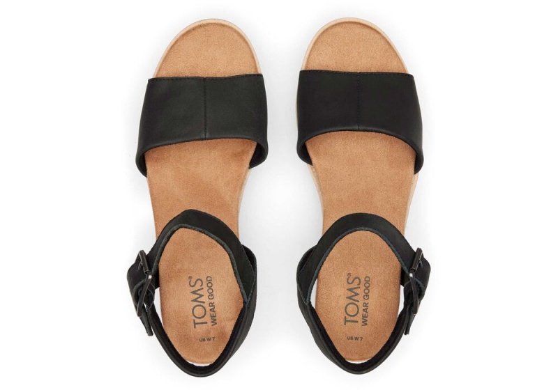 Toms Diana Lær Kile Sandaler Svarte | 8930XNAEY