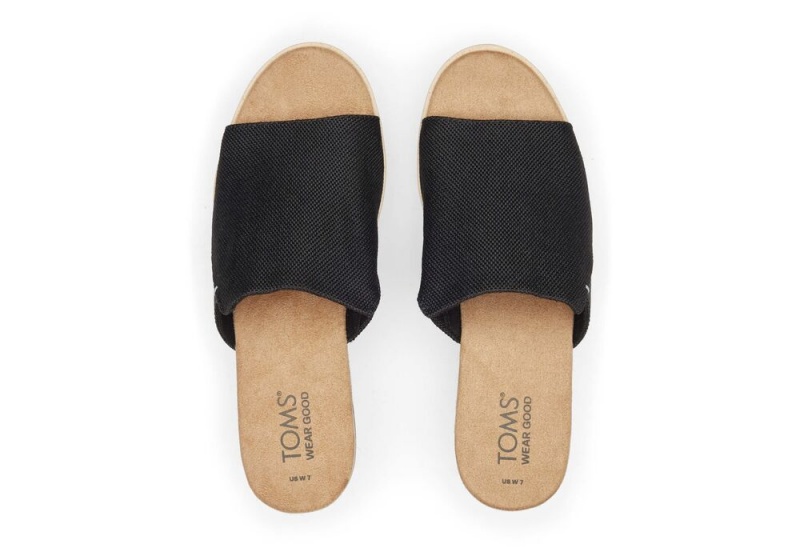 Toms Diana Mule Brede Sandaler Svarte | 2817ZFVPW