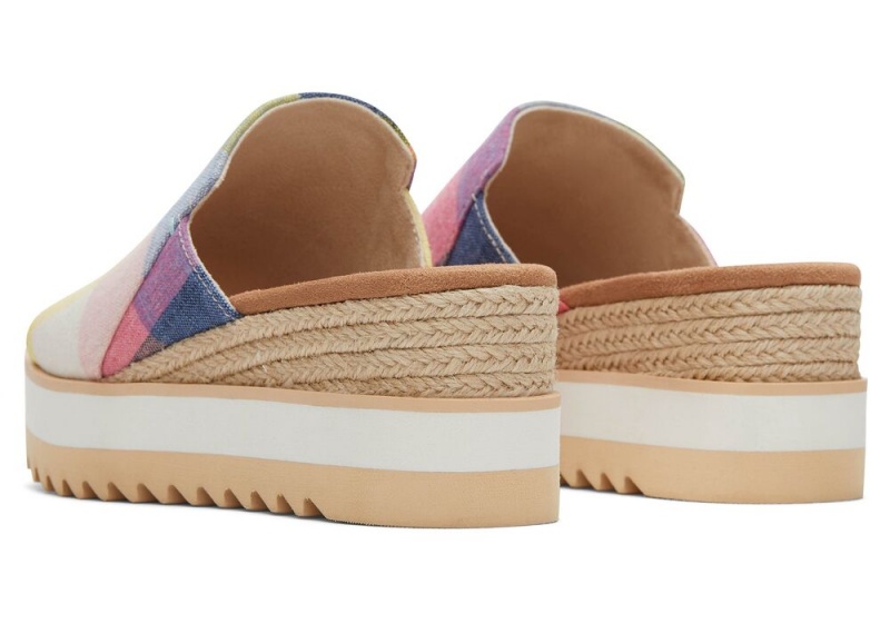 Toms Diana Mule Picnic Plaid Sandaler Multicolor | 4156BSHJU