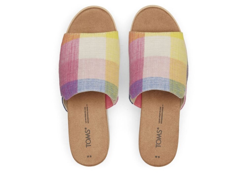 Toms Diana Mule Picnic Plaid Sandaler Multicolor | 4156BSHJU