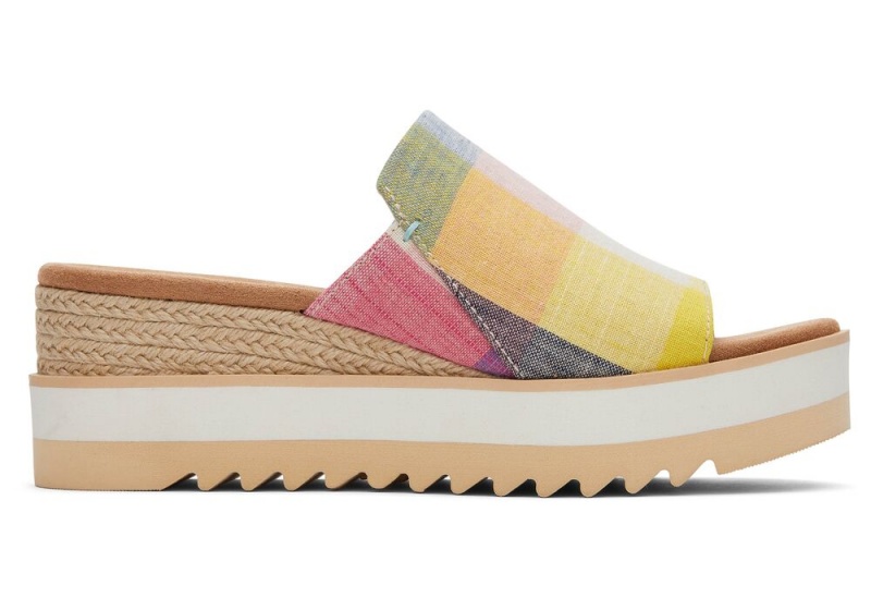 Toms Diana Mule Picnic Plaid Sandaler Multicolor | 4156BSHJU