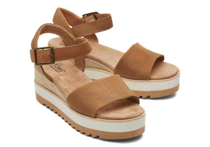 Toms Diana Tan Lær Kile Sandaler Brune | 0768BVIYW