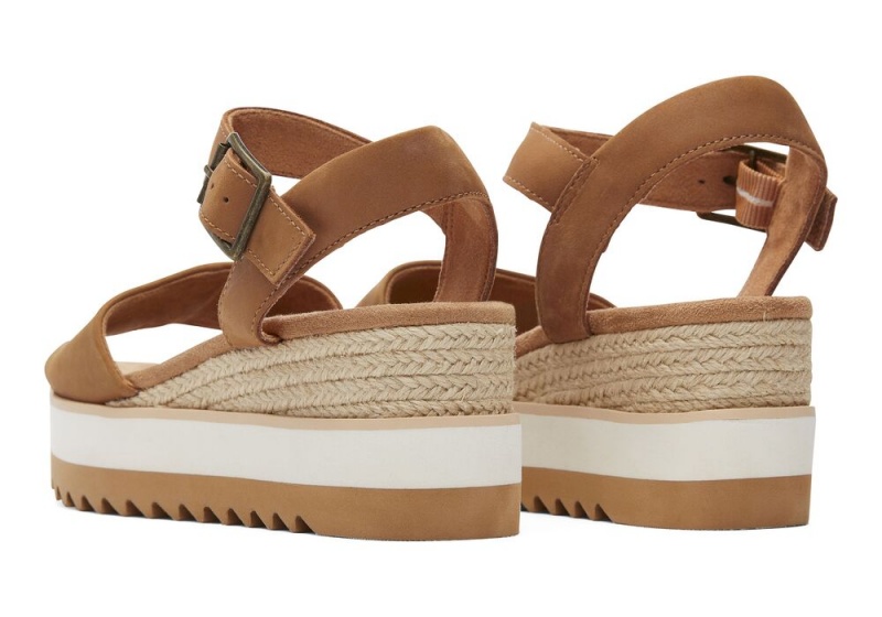 Toms Diana Tan Lær Kile Sandaler Brune | 0768BVIYW