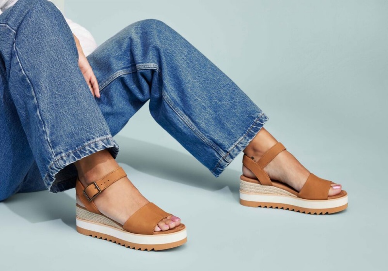 Toms Diana Tan Lær Kile Sandaler Brune | 0768BVIYW