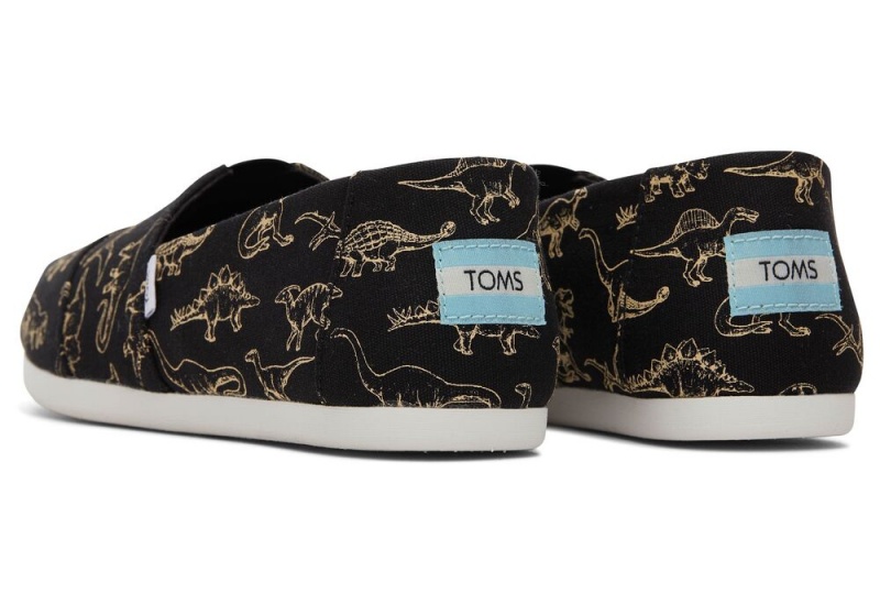 Toms Dino Espadrille Svarte | 9638OBFWU