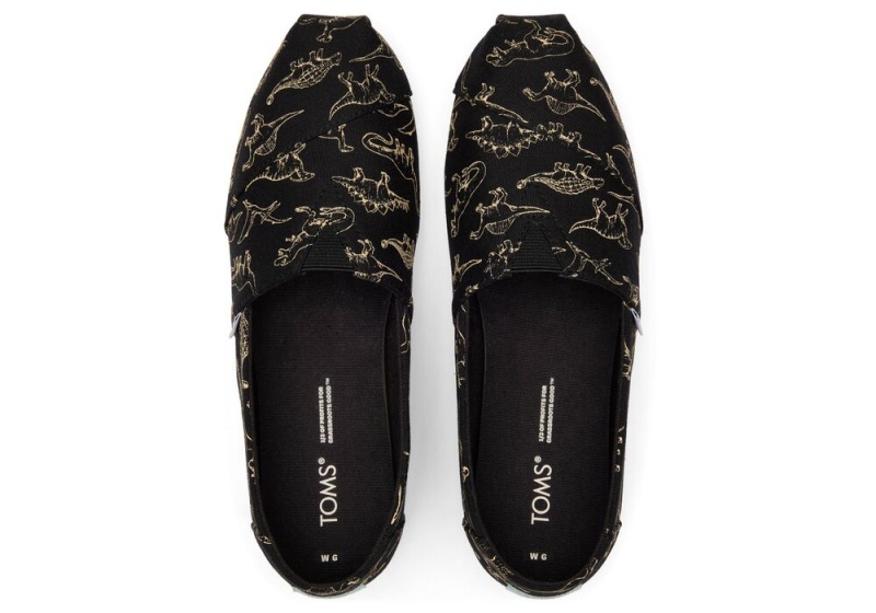 Toms Dino Espadrille Svarte | 9638OBFWU