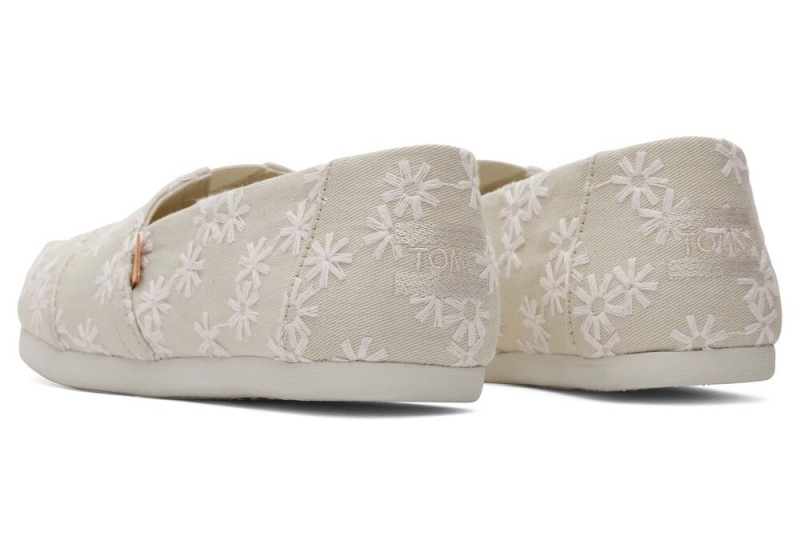 Toms Embroidered Floral Espadrille Hvite | 5037KAGZL