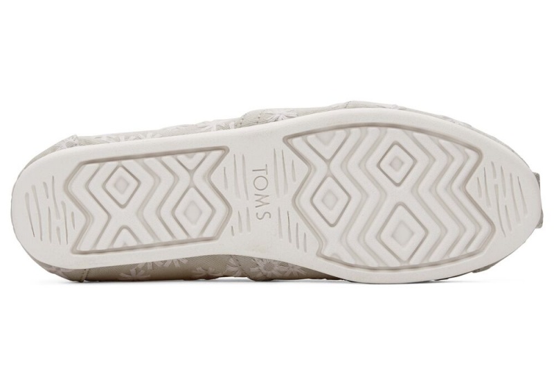 Toms Embroidered Floral Espadrille Hvite | 5037KAGZL