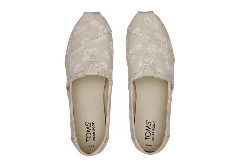 Toms Embroidered Floral Espadrille Hvite | 5037KAGZL