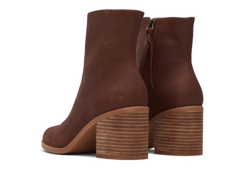 Toms Evelyn Chestnut Lær Hælene Støvler Brune | 3259IYCFW