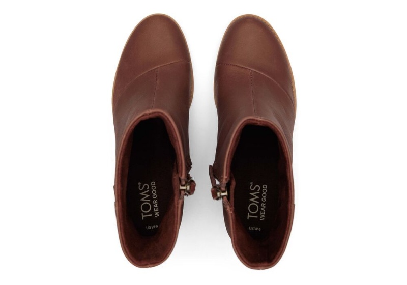 Toms Evelyn Chestnut Lær Hælene Støvler Brune | 3259IYCFW