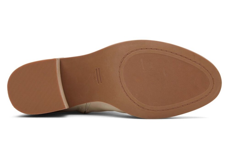 Toms Evelyn Light Sand Lær Hælene Støvler Lyse Brune | 9582FNXOM