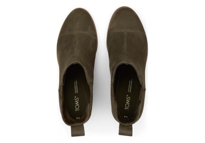 Toms Everly Olive Nubuck Hælene Støvler Olivengrønne | 1879YORPZ