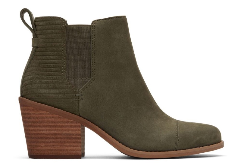 Toms Everly Olive Nubuck Hælene Støvler Olivengrønne | 1879YORPZ