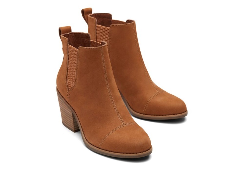 Toms Everly Tan Nubuck Hælene Støvler Brune | 3267PGFNR