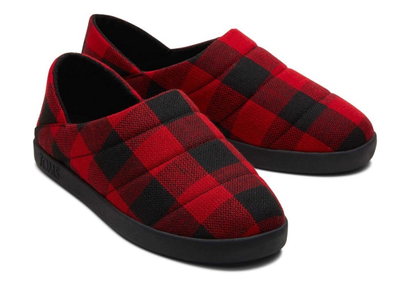 Toms Ezra Buffalo Plaid Fleece Convertible Tøfler Rød | 4170SNTUP