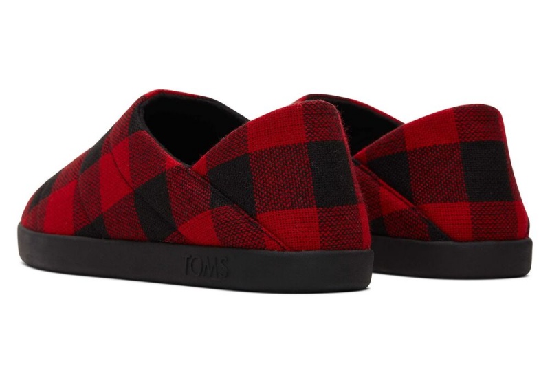 Toms Ezra Buffalo Plaid Fleece Convertible Tøfler Rød | 4170SNTUP