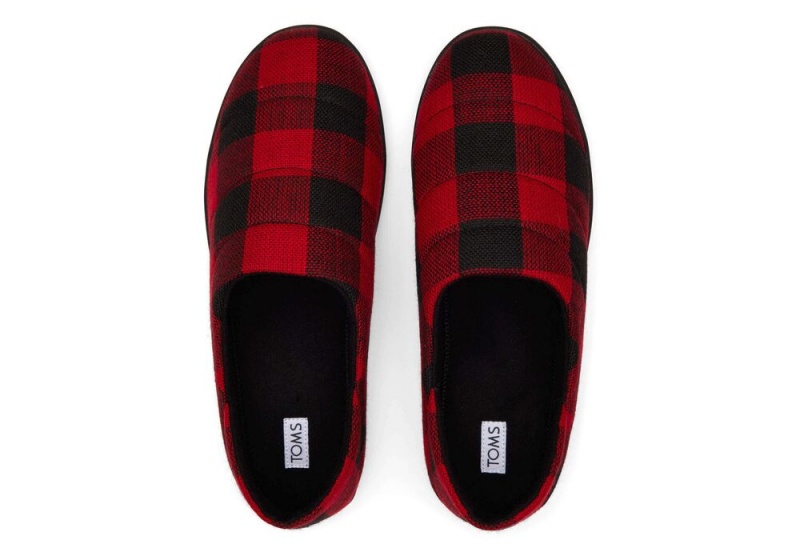 Toms Ezra Buffalo Plaid Fleece Convertible Tøfler Rød | 4170SNTUP