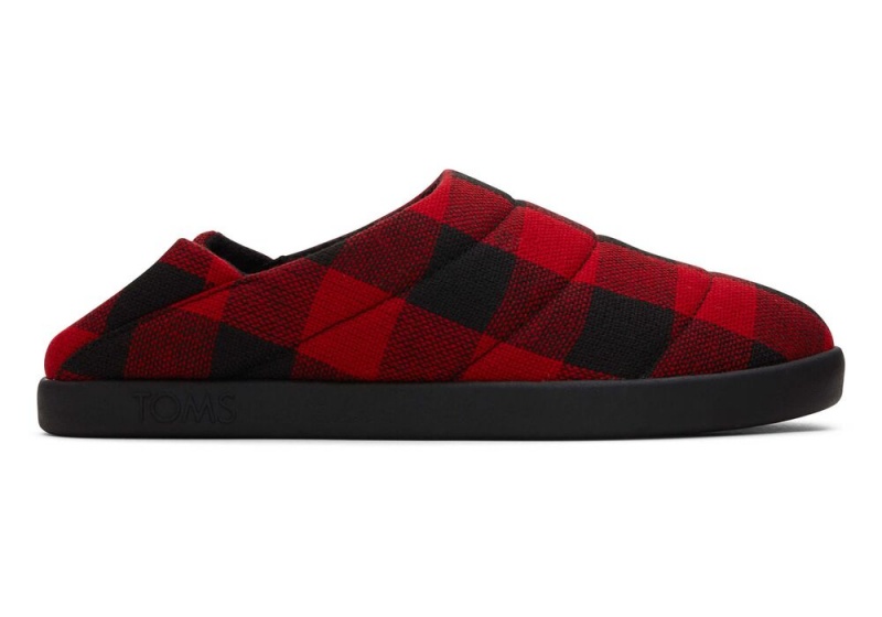 Toms Ezra Buffalo Plaid Fleece Convertible Tøfler Rød | 4170SNTUP