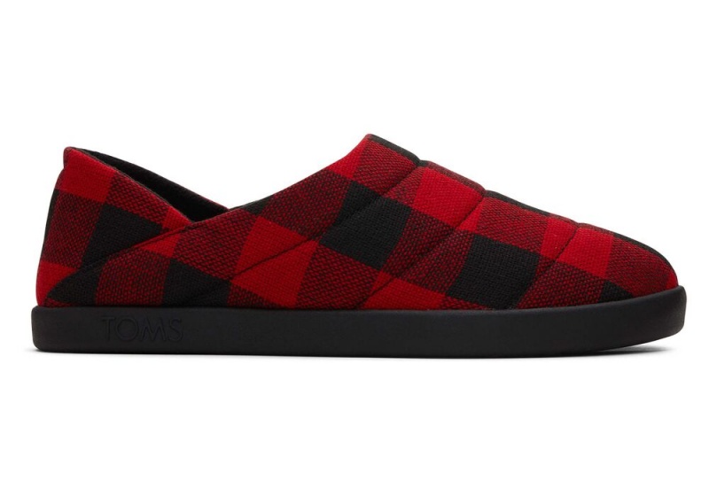 Toms Ezra Buffalo Plaid Fleece Convertible Tøfler Rød | 4170SNTUP