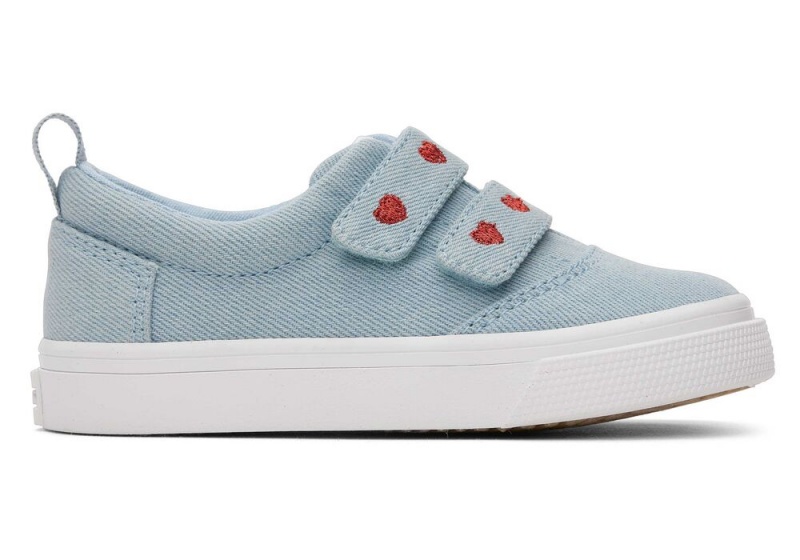 Toms Fenix Denim Hearts Double Reima Toddler Sneakers Blå | 5237OPNLG