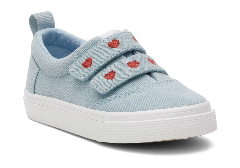 Toms Fenix Denim Hearts Double Reima Toddler Sneakers Blå | 5237OPNLG