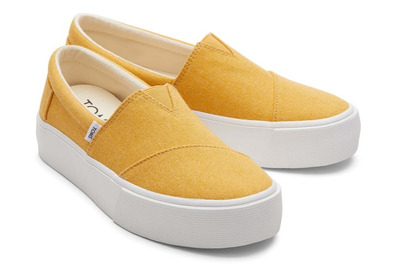 Toms Fenix Platform Mango Canvas Slip On Joggesko Mango | 8015FDJES