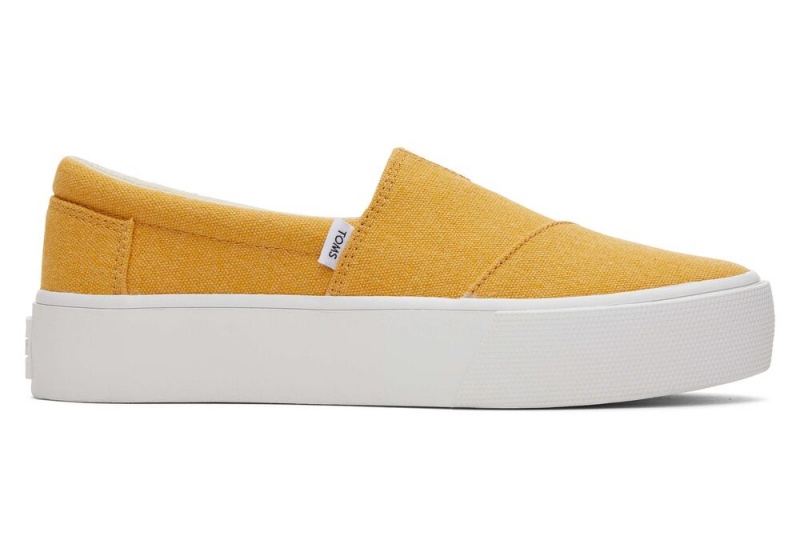 Toms Fenix Platform Mango Canvas Slip On Joggesko Mango | 8015FDJES