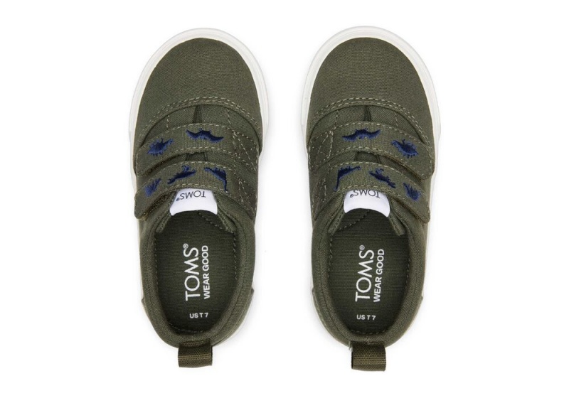 Toms Fenix Sage Dinos Double Reima Toddler Sneakers Olivengrønne | 0419QDCRL