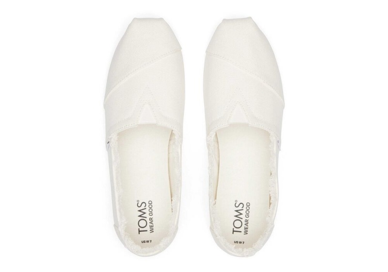 Toms Fringed Canvas Espadrille Hvite | 0285FPKCB