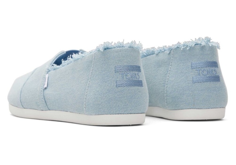 Toms Fringed Washed Denim Espadrille Blå | 1647ISPCM