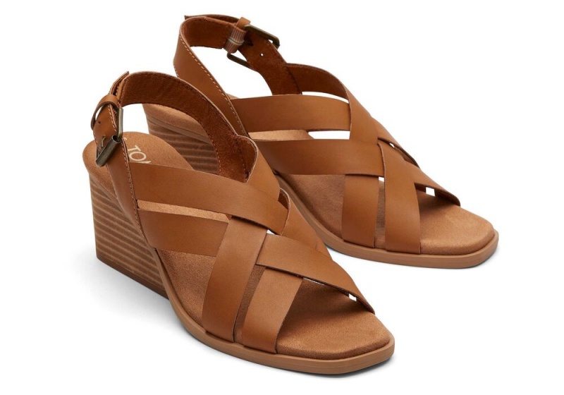 Toms Gracie Tan Lær Kile Sandaler Brune | 2816IKBED